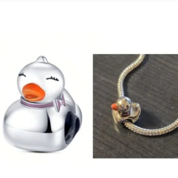 New Sterling Silver Duck Charm For Pandora Style Bracelet - Picture 1 of 7